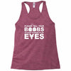 please tell your boobs to stop staring at my eyes Racerback Tank