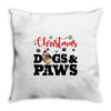 christmas dogs and paws Throw Pillow