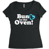 Bun in the Oven with Heart Baby Boy Women's Triblend Scoop T-shirt