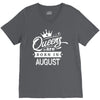 Queens Are Born In August V-Neck Tee