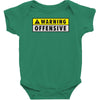 warning offensive mens funny Baby Bodysuit