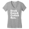 dre eazy cube rendre eazy cube ren Women's V-Neck T-Shirt