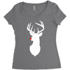 deer skull christmas Women's Triblend Scoop T-shirt