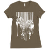 banksy street art zebra bar code Ladies Fitted T-Shirt