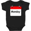 title of day of the week monday day of the week Baby Bodysuit