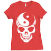 yin yang skull Ladies Fitted T-Shirt