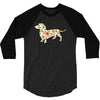 dachshund flower 3/4 Sleeve Shirt