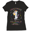 Unicorns are born in April Ladies Fitted T-Shirt