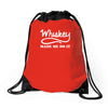 whiskey made me do it funny Drawstring Bags