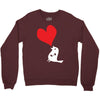 bird love heart animal graph note music party pop art gift Crewneck Sweatshirt