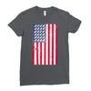 t-rex vintage american flag Ladies Fitted T-Shirt