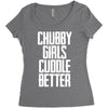 chubby girls cuddle better Women's Triblend Scoop T-shirt
