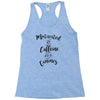 motivated by caffeine and canines Racerback Tank