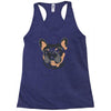 blue and tan frenchie Racerback Tank