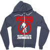 zombie  do not feed the zombies fun Zipper Hoodie