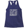 hungry apology Racerback Tank