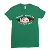 April Peeking Out Asian Baby Girl Ladies Fitted T-Shirt