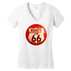 route 66 sign distressed, ideal birthday gift or present Women's V-Neck T-Shirt