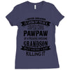 Super Cool Pawpaw Of A Freaking Awesome Grandson Ladies Fitted T-Shirt
