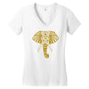 tribal print elephant geometric gold animals cool Women's V-Neck T-Shirt