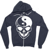 yin yang skull (2) Zipper Hoodie