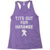 tits out for harambe Racerback Tank