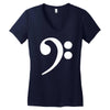 bass cleff funny Women's V-Neck T-Shirt