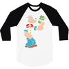 popeye spinach retro mens funny 3/4 Sleeve Shirt