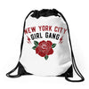 New York City Girl Gang Drawstring Bags