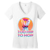 Too Hip To Hop  Bunny Easter Women's V-Neck T-Shirt