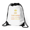 team damon salvatore Drawstring Bags