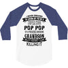 Super Cool Pop Pop Of A Freaking Awesome Grandson 3/4 Sleeve Shirt