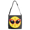 Lemon with Disco Glasses Adjustable Strap Totes