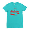 enjoy cocaine funny gray Ladies Fitted T-Shirt