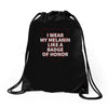 i wear my melanin like a badge of honor Drawstring Bags