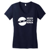never poke a ninja Women's V-Neck T-Shirt