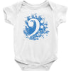 bass clef in blue Baby Bodysuit