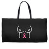 breast with pink ribbon Weekender Totes