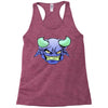blue monster with horns Racerback Tank