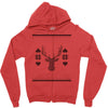 ugly deer christmas Zipper Hoodie