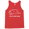 i can't adult today white logo Tank Top