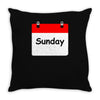 title of day of the week sunday day of the week Throw Pillow