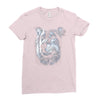 round neck dog wolf Ladies Fitted T-Shirt