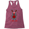 i love you bunny hare rabbit cupid couple kiss fun Racerback Tank