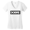 Dobre Black/White Women's V-Neck T-Shirt