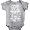 Real Kings Are Born On December 3 Baby Onesie