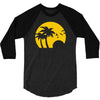 beach silhouette birds sand sunset 3/4 Sleeve Shirt