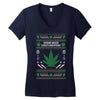 smoke weed ugly sweater Women's V-Neck T-Shirt
