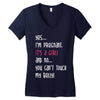 Yes...I'm Pregnant.It's a Girl! And No...You Can't Touch My Belly! Women's V-Neck T-Shirt