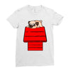 snoopy parody pug w Ladies Fitted T-Shirt